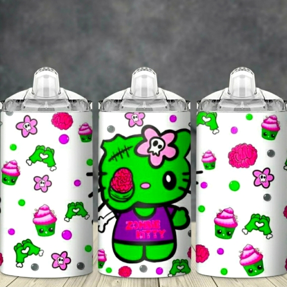 Hello Kitty Stainless Steel Halloween Sippy Cup with two lids and a straw - Picture 1 of 1